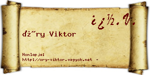 Őry Viktor névjegykártya